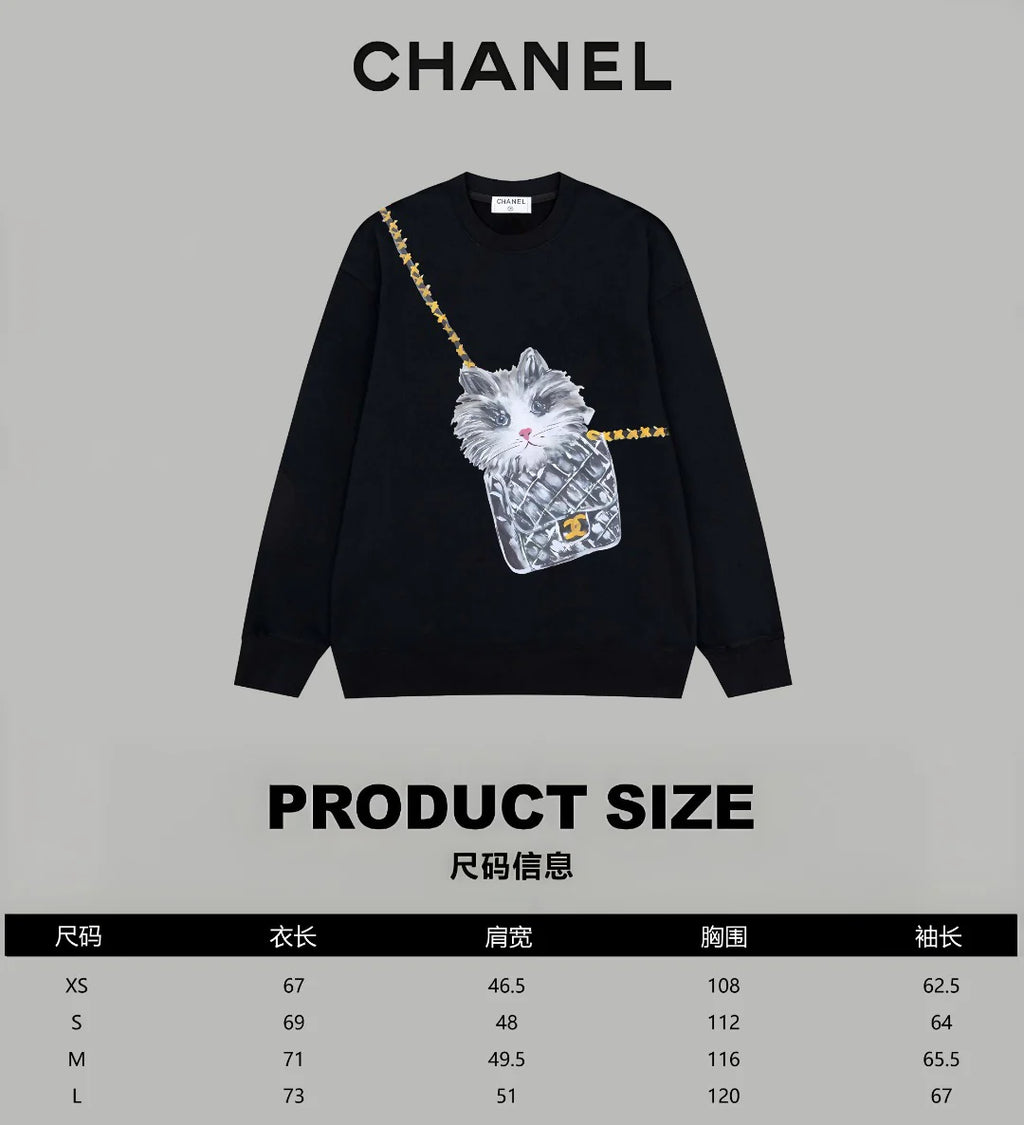 Printed looped long sleeved hoodie