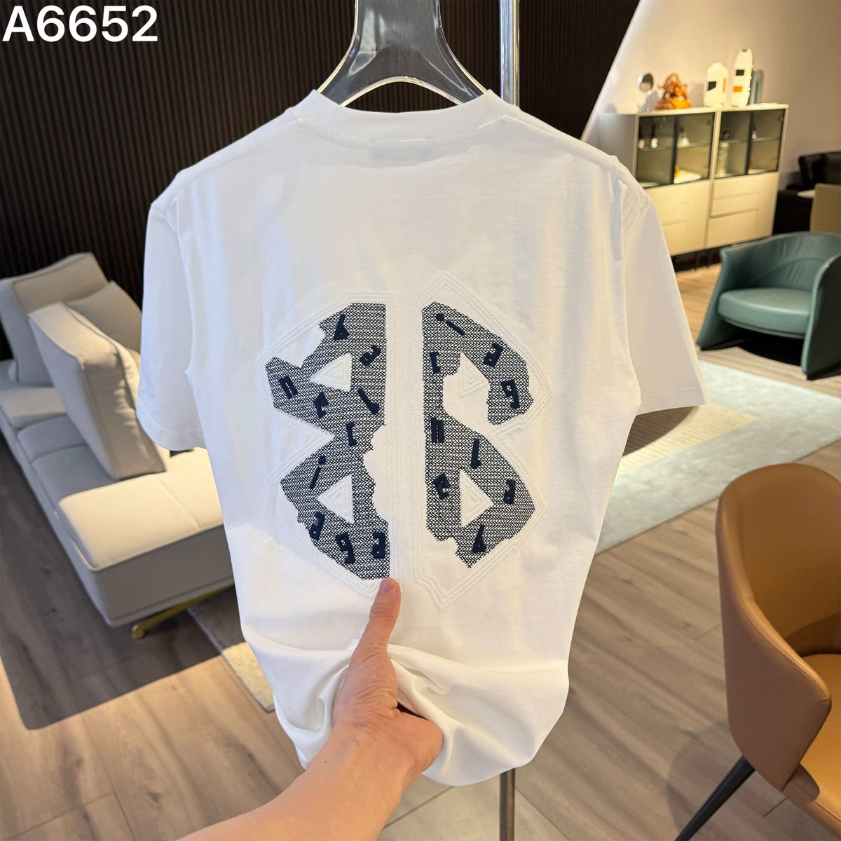26ss new embroidery craft logo letter short sleeved shirt