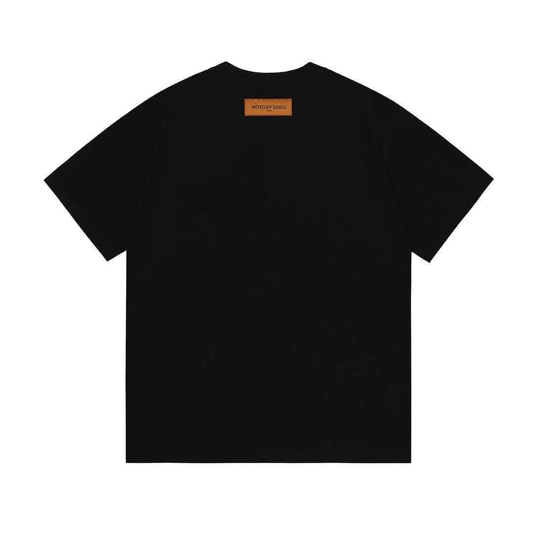 2026 new custom leather badge logo unisex short sleeved t-shirt