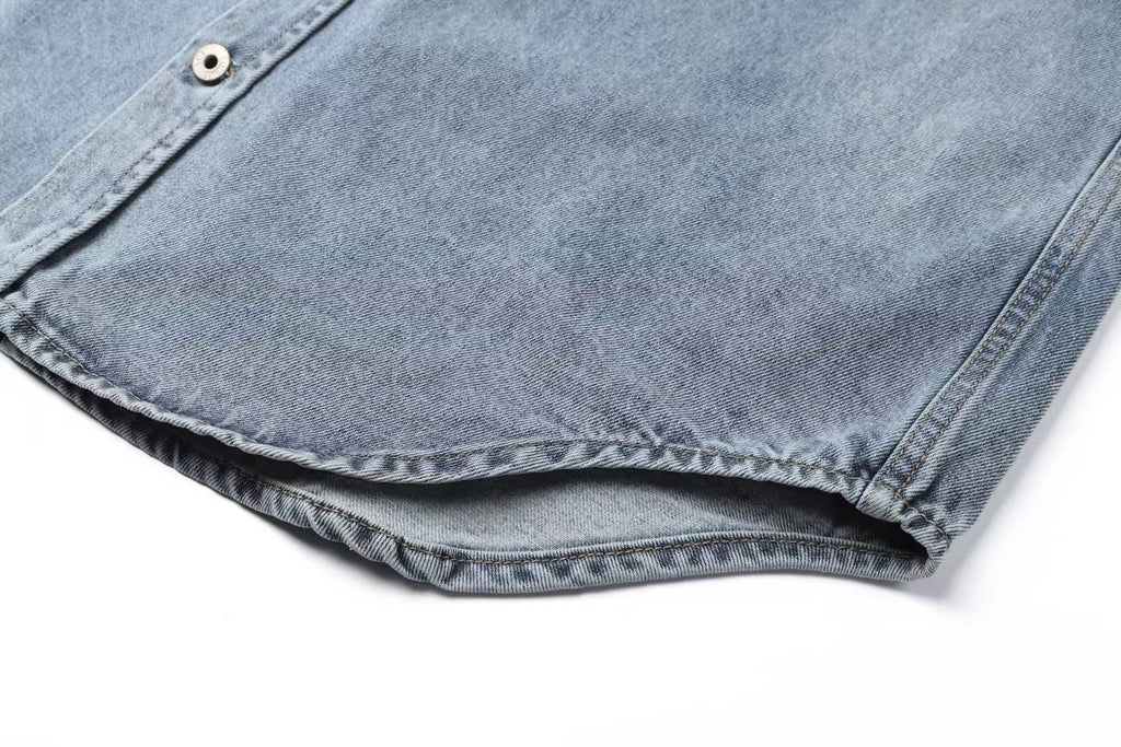 Washed shirt jacket