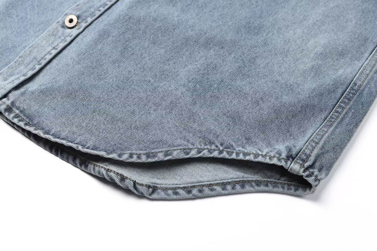 Washed shirt jacket