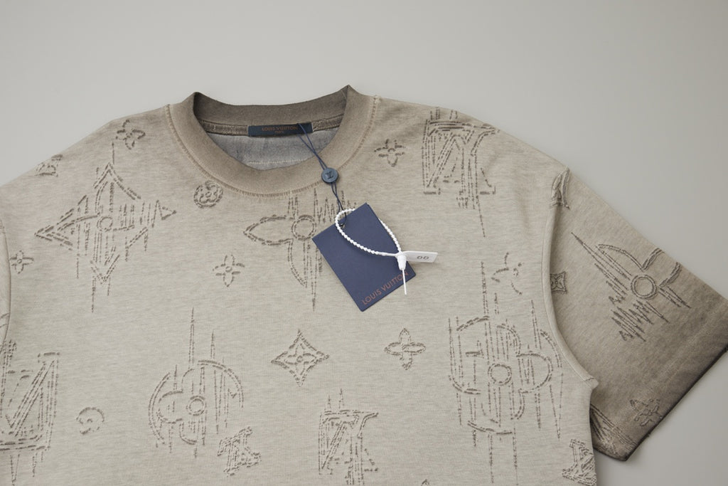 Burnt jacquard short sleeved shirt