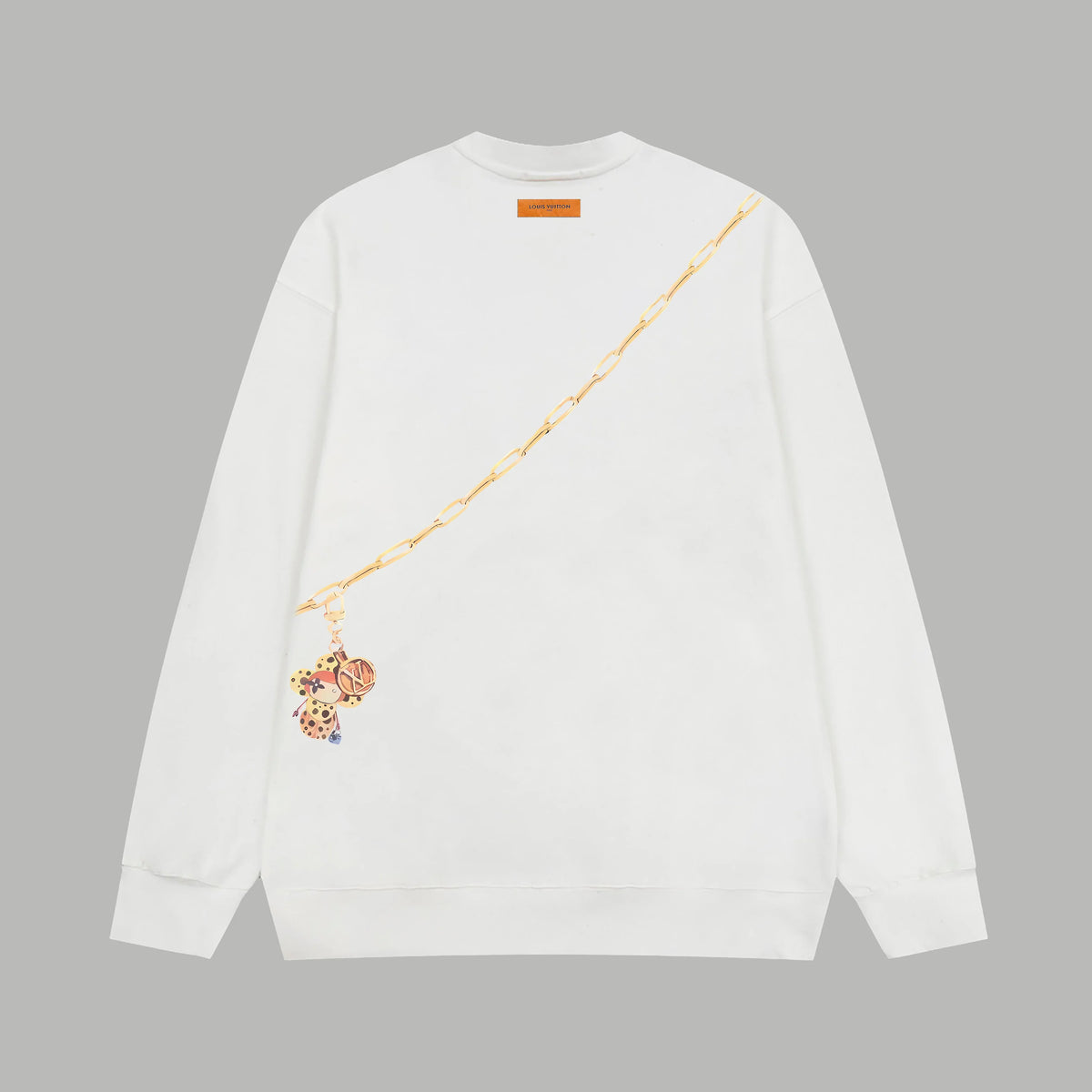 Printed looped long sleeved hoodie