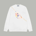 Printed looped long sleeved hoodie