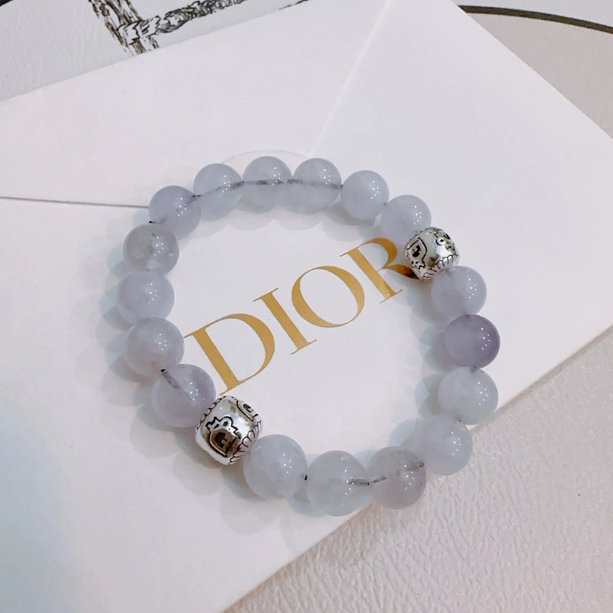 Multi element agate and Thai silver style bracelet