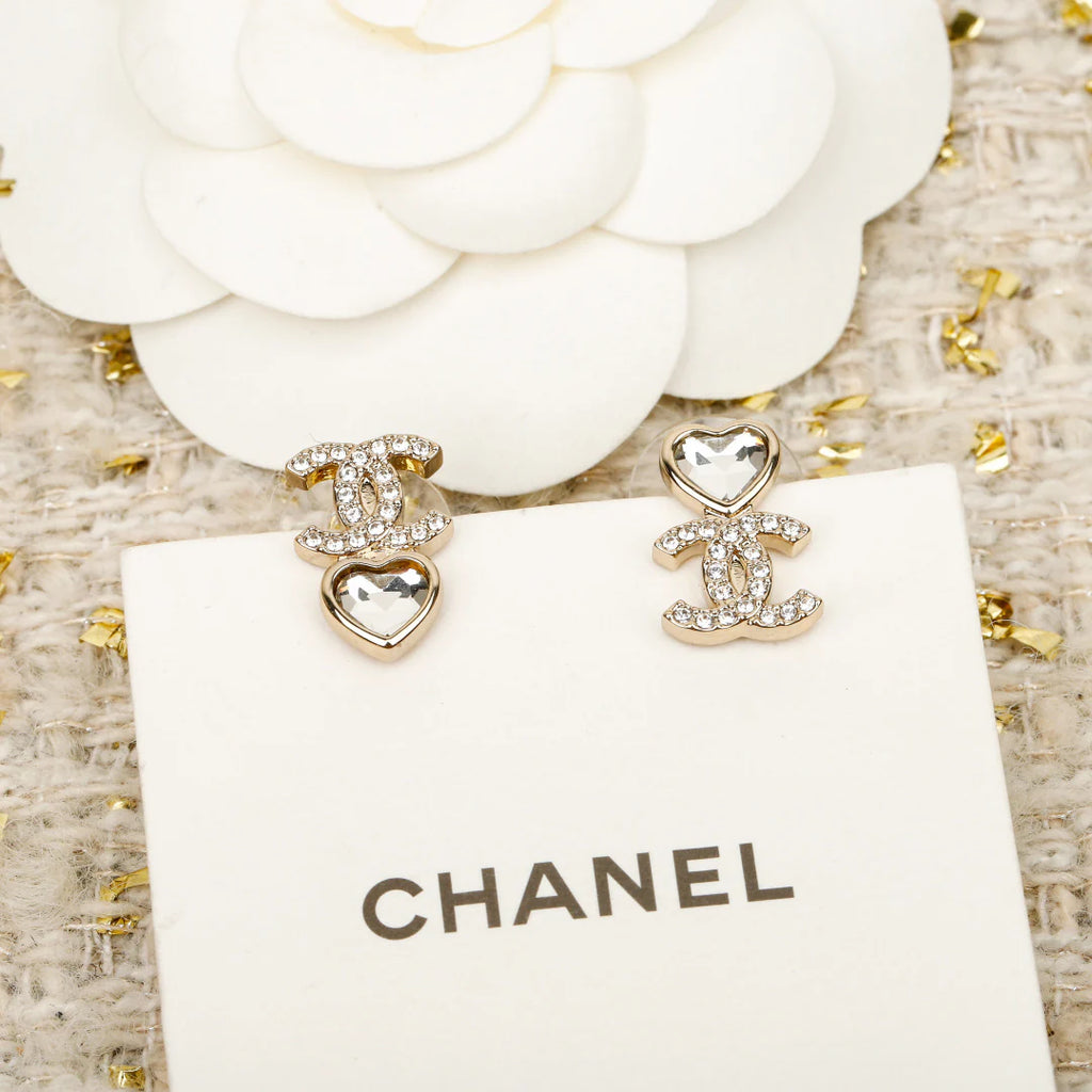 Double heart earrings