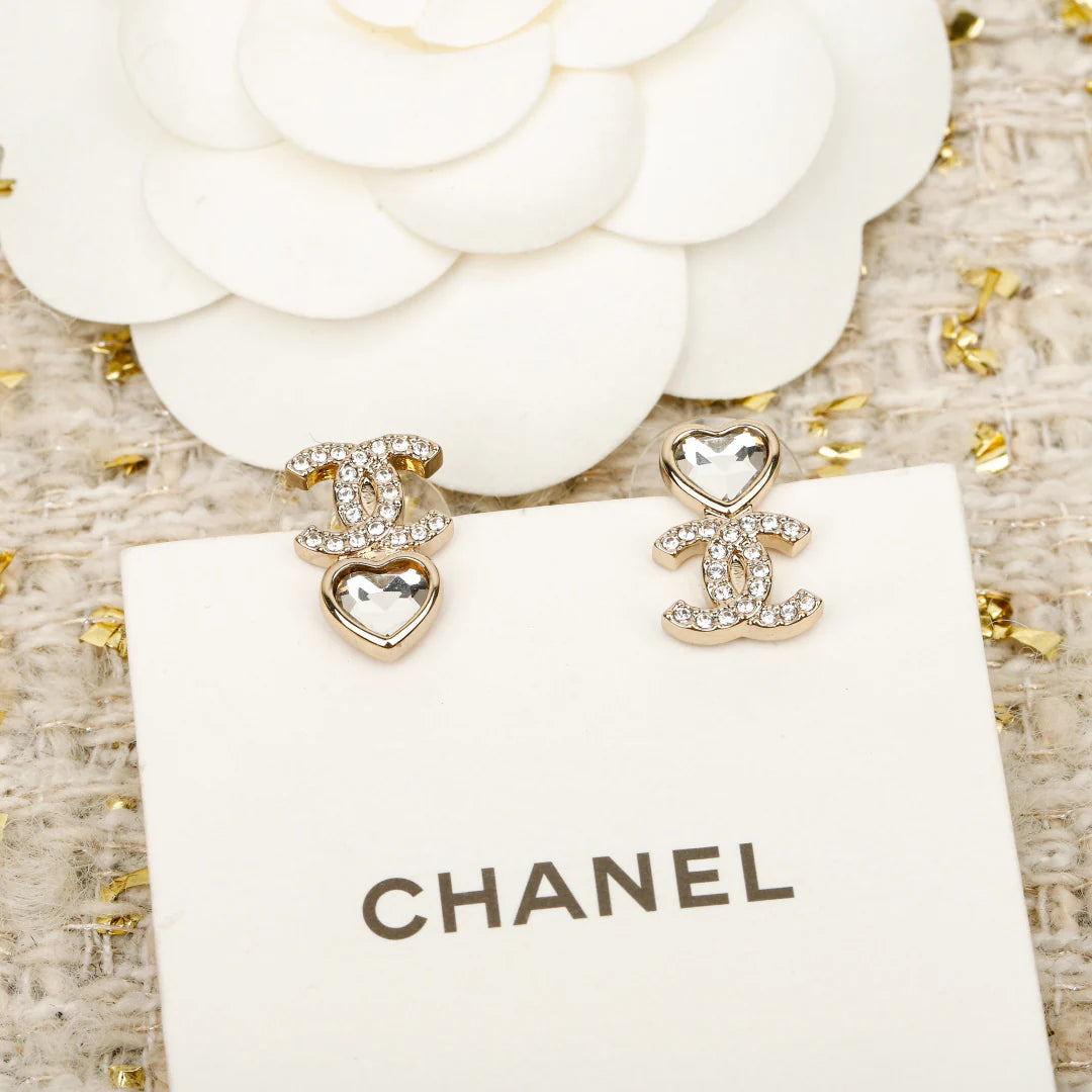 Double heart earrings