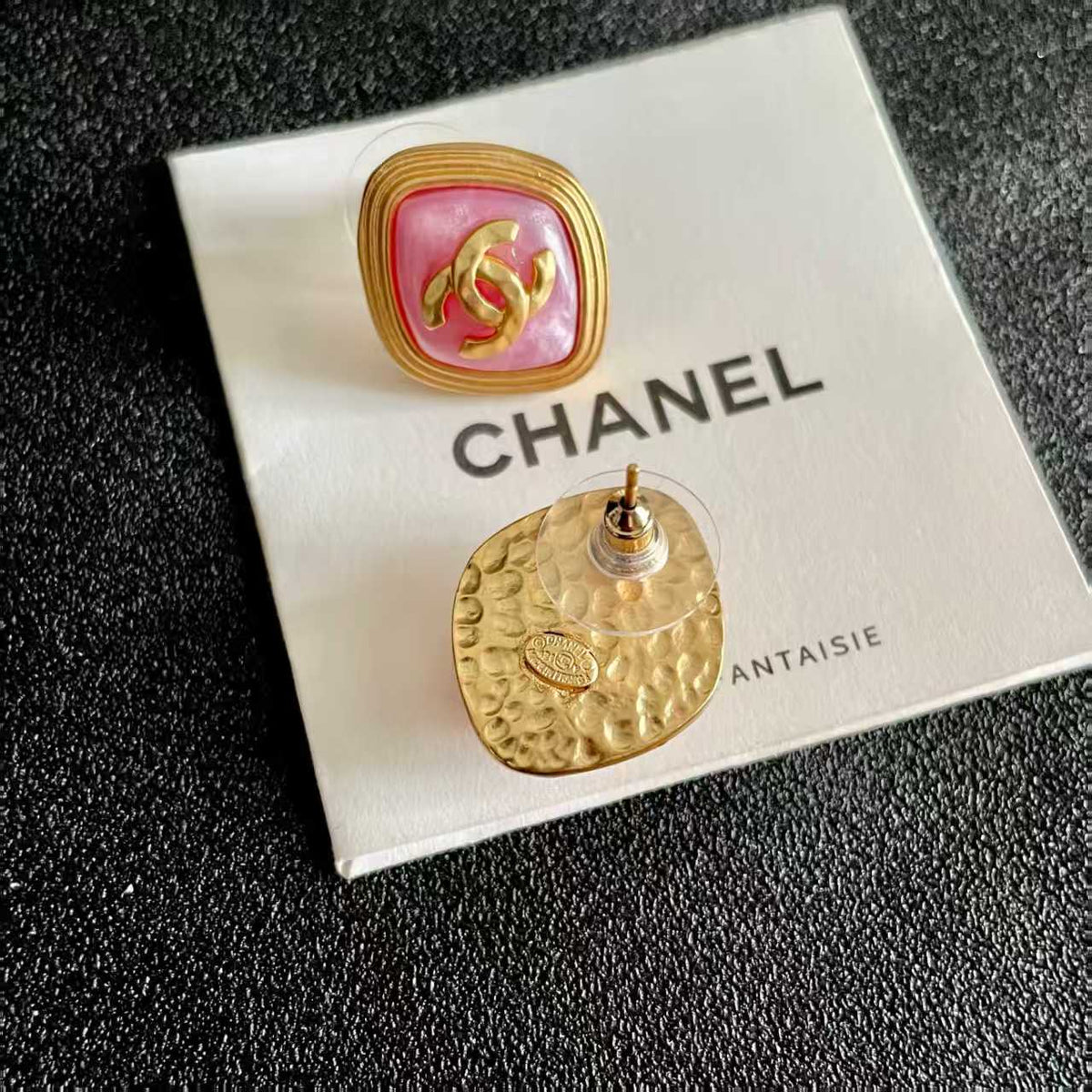 New letter square earrings