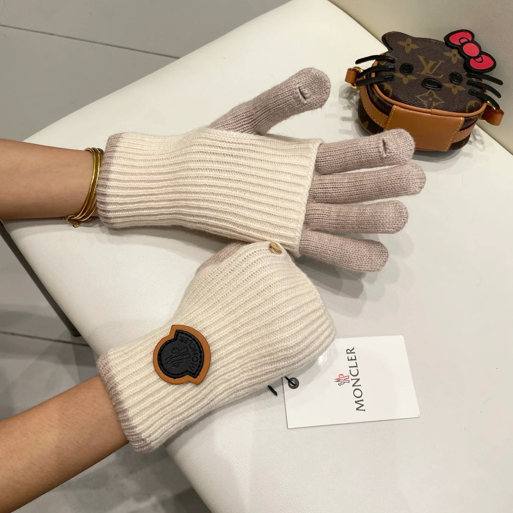 Knitted wool warm yarn gloves