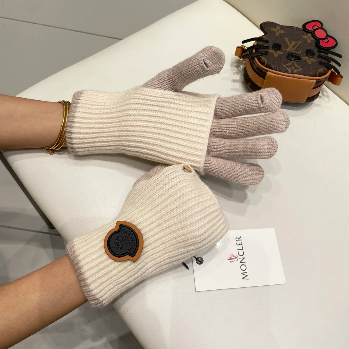 Knitted wool warm yarn gloves