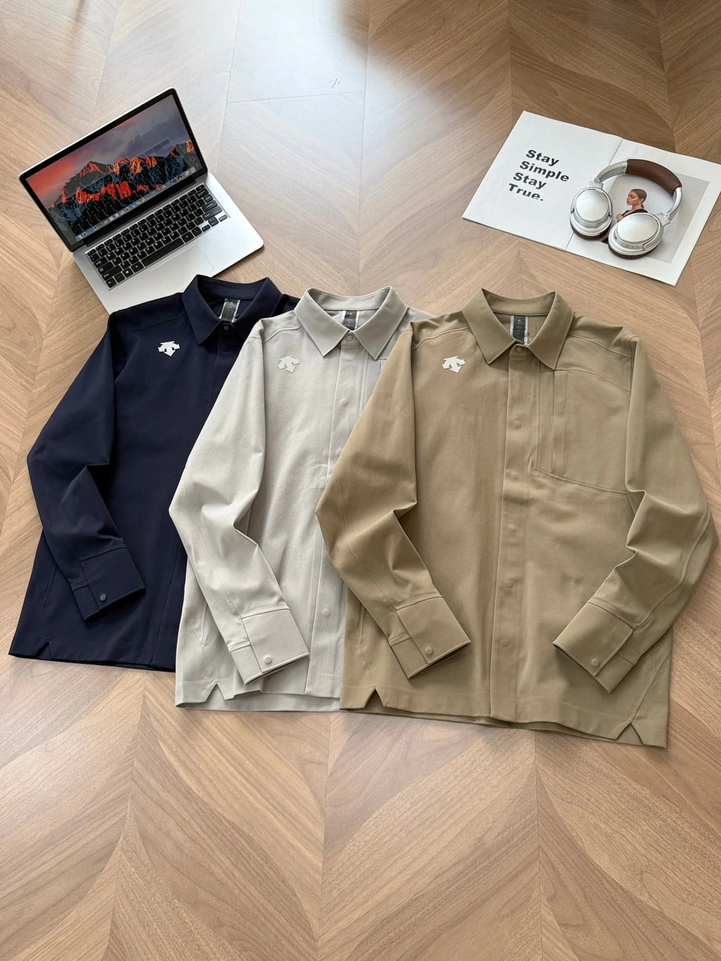 Autumn new men's outdoor long sleeved heat sealed lapel shirt