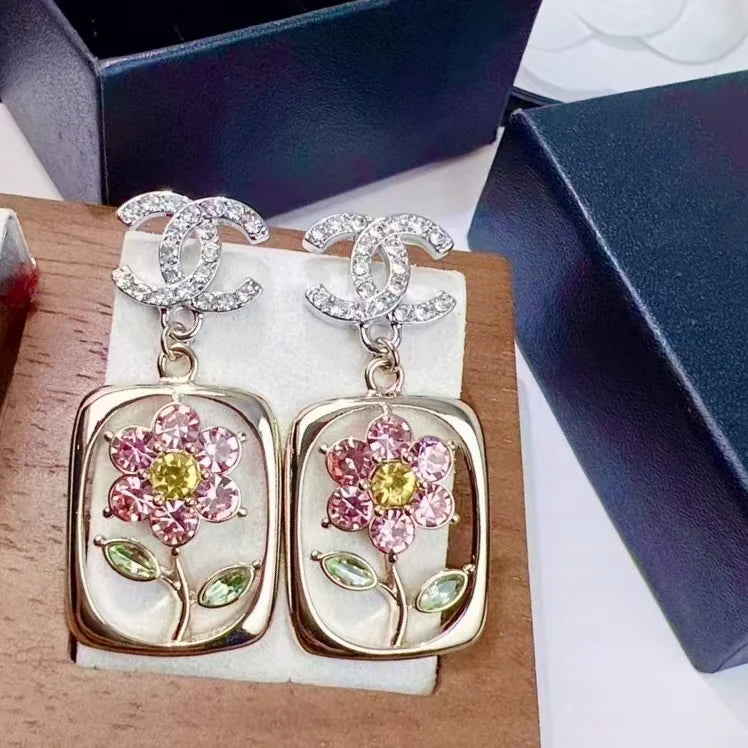 New Camellia Letter Earrings