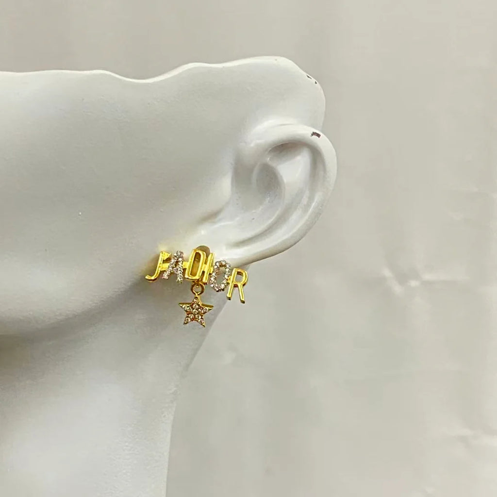 New letter star earrings