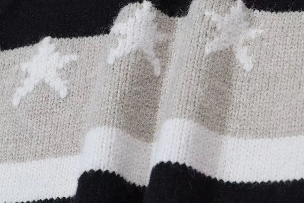 New chest striped jacquard sweater
