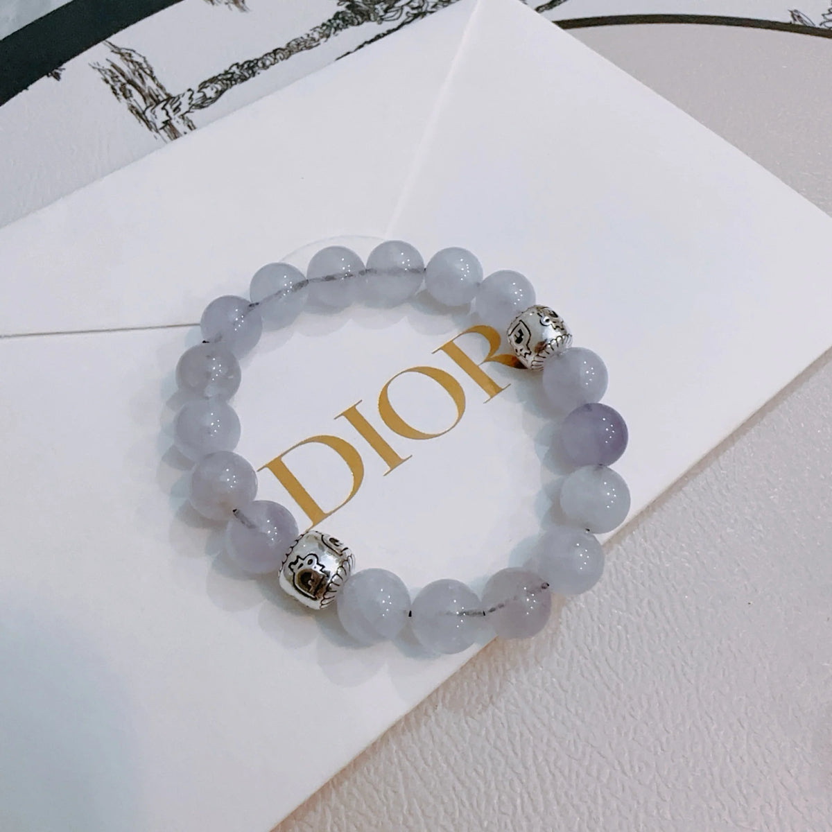 Multi element agate and Thai silver style bracelet