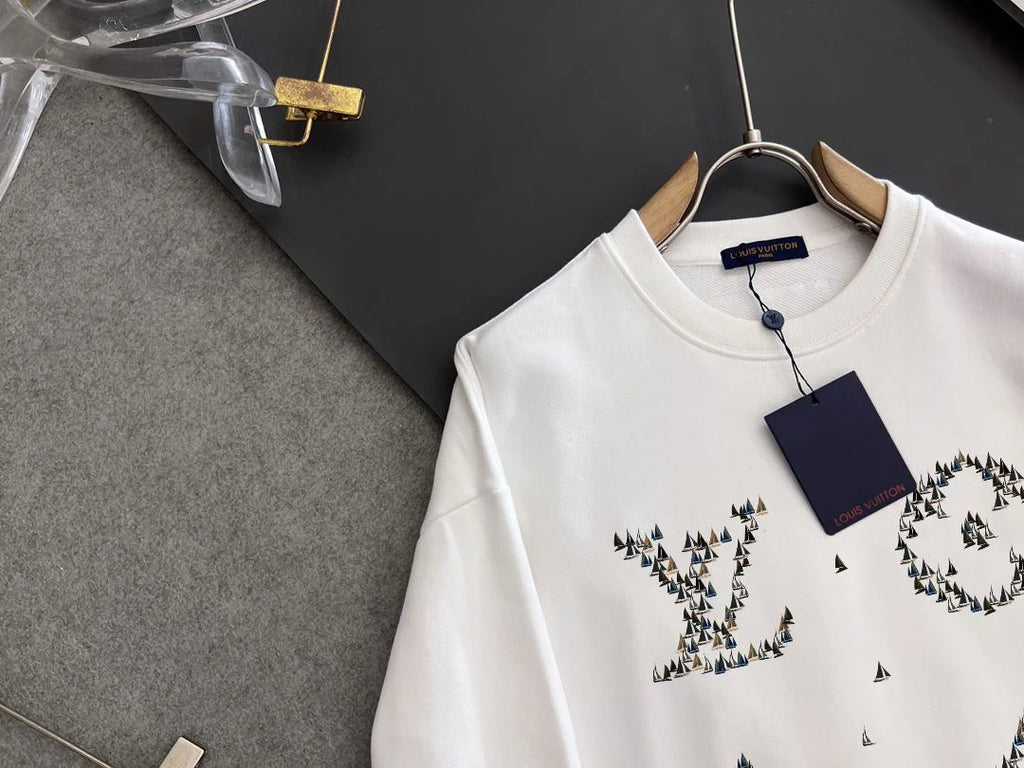 New printed pullover round neck hoodie