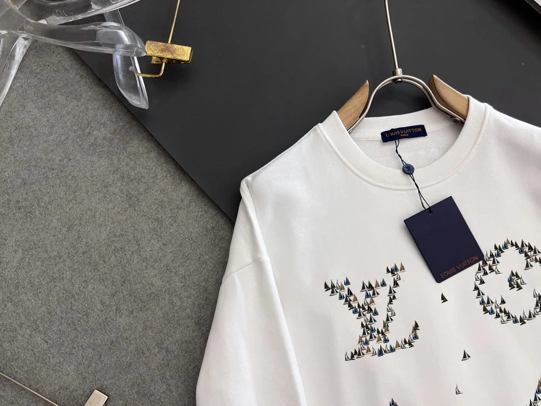 New printed pullover round neck hoodie