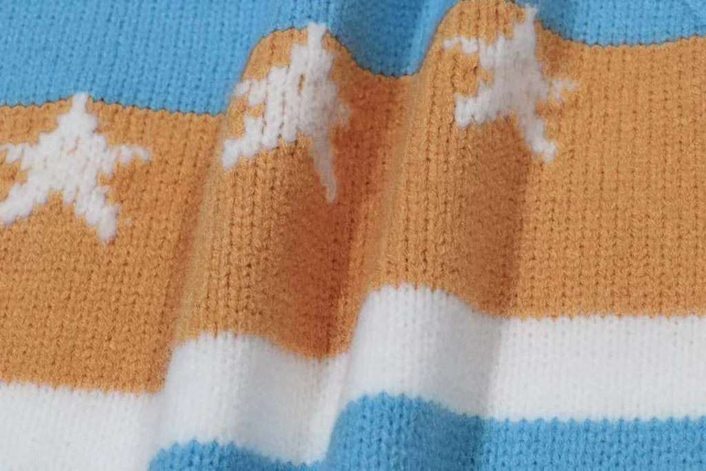New chest striped jacquard sweater