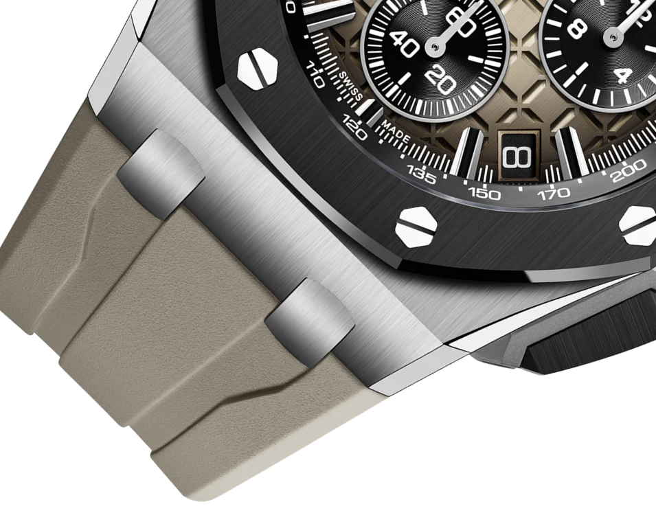 🔥limited-time offer! Brown Rubber Strap - 904L Steel - QUARTZ - 43mm