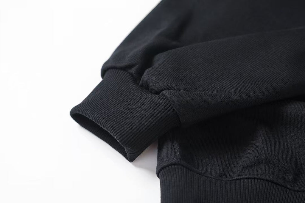 New printed bat sleeve round neck hoodie