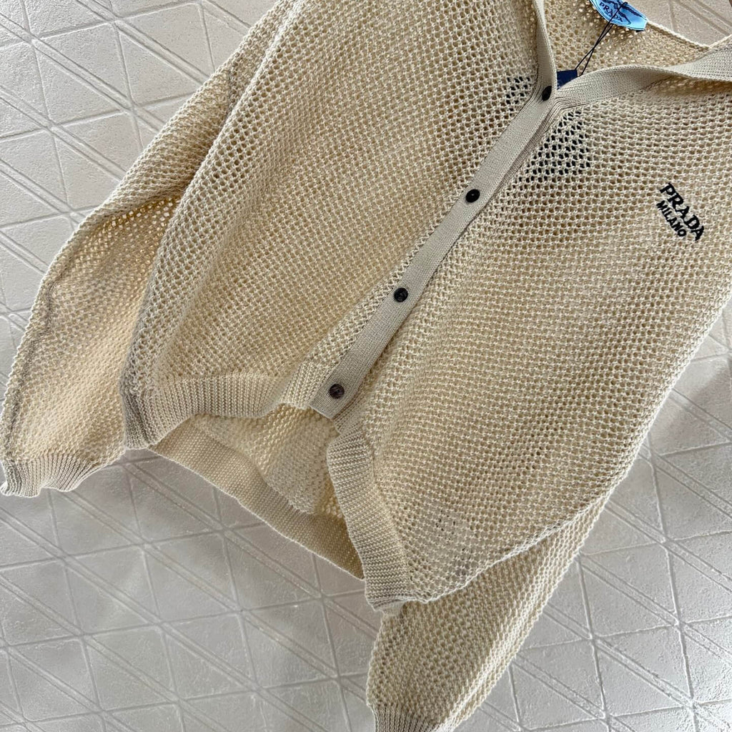 Retro Open-Knit Hooded Cardigan