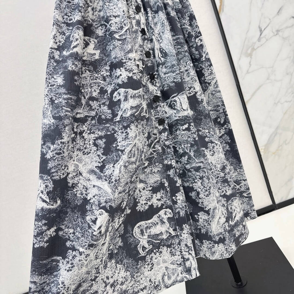 Minimalist Jungle Print Strappy Dress