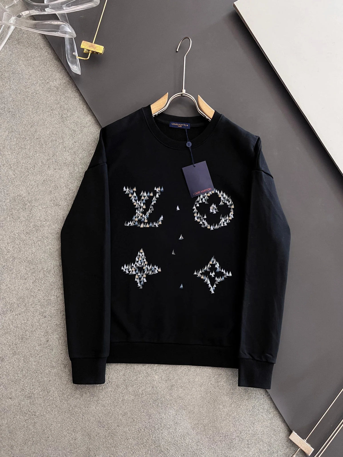 New printed pullover round neck hoodie