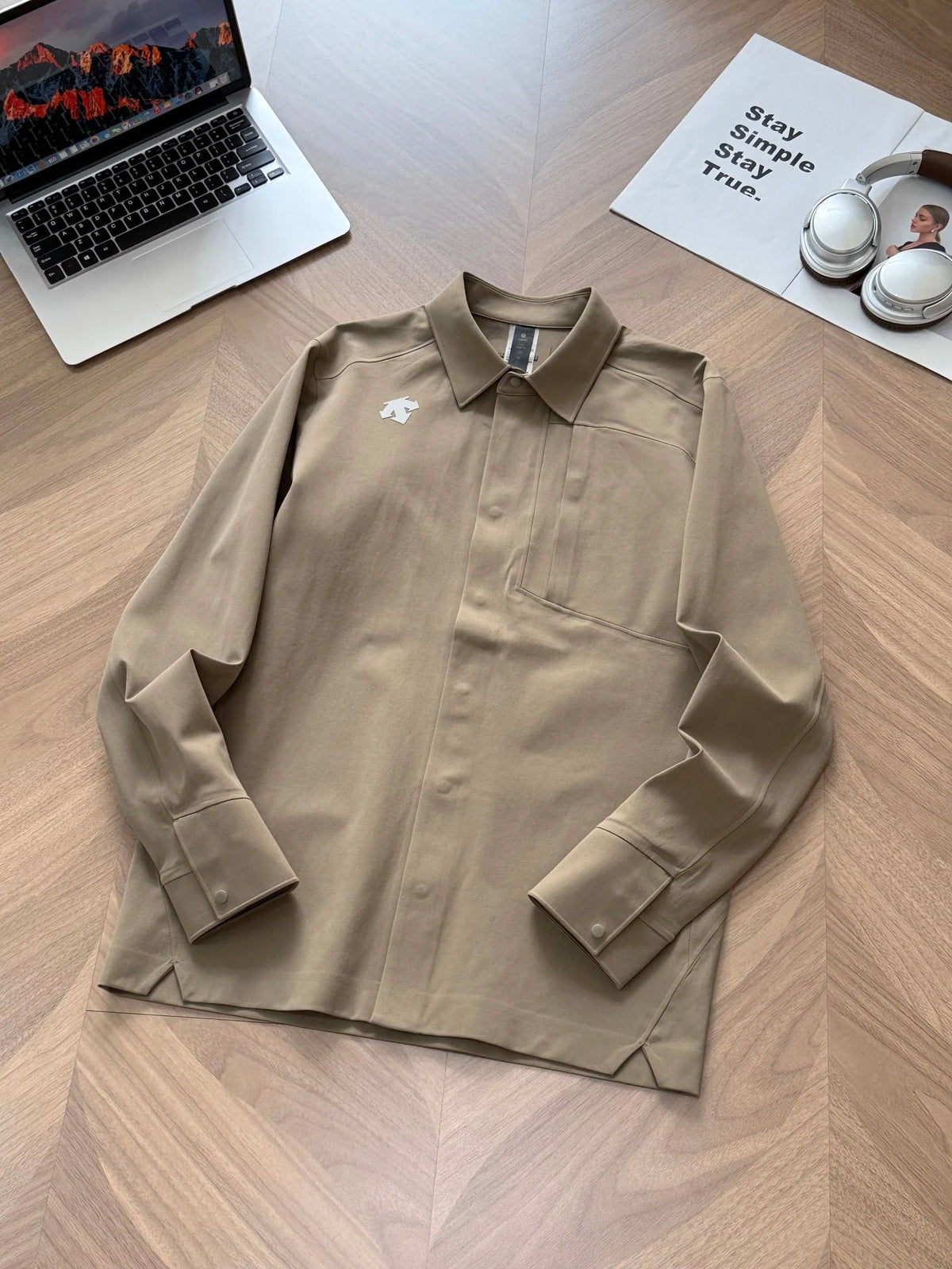 Autumn new men's outdoor long sleeved heat sealed lapel shirt