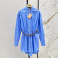 Deconstructed Long-Sleeve Shirtdress