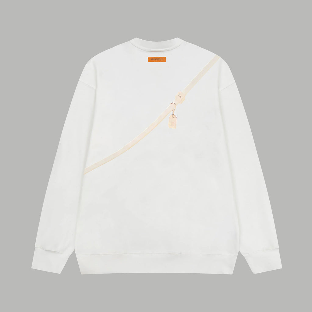 Printed looped long sleeved hoodie