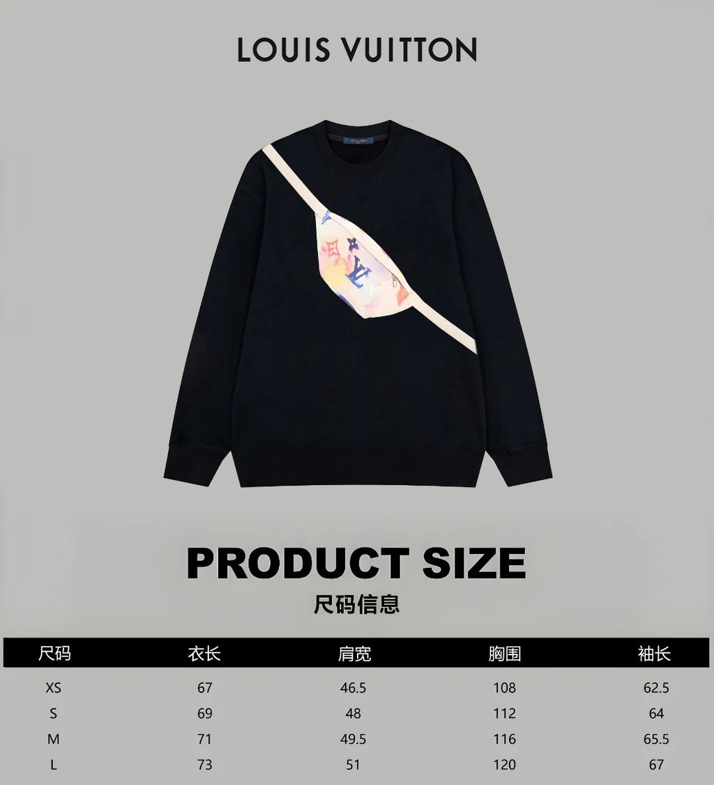 Printed looped long sleeved hoodie