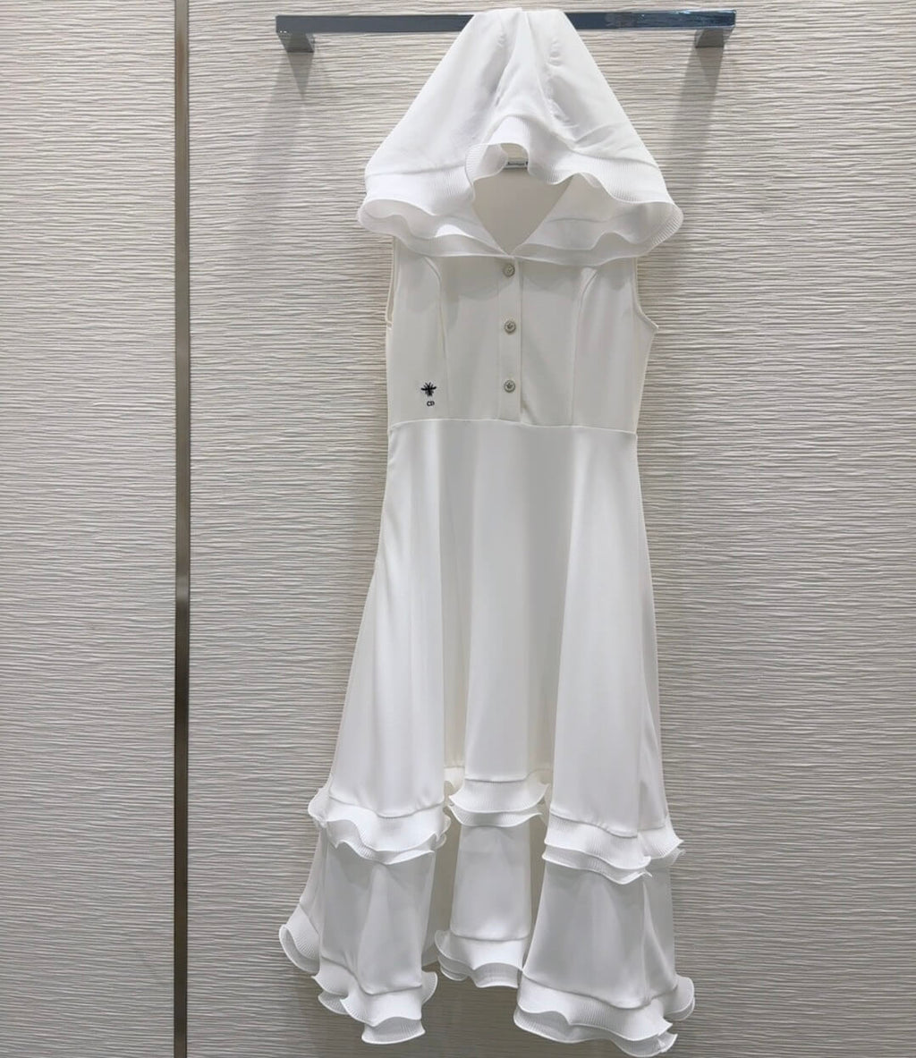 Classic Minimalist Solid Lace Trim Dress