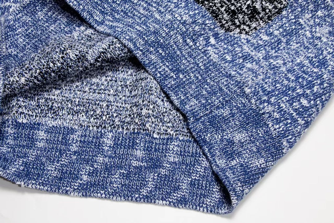 Round neck classic jacquard large logo sweater