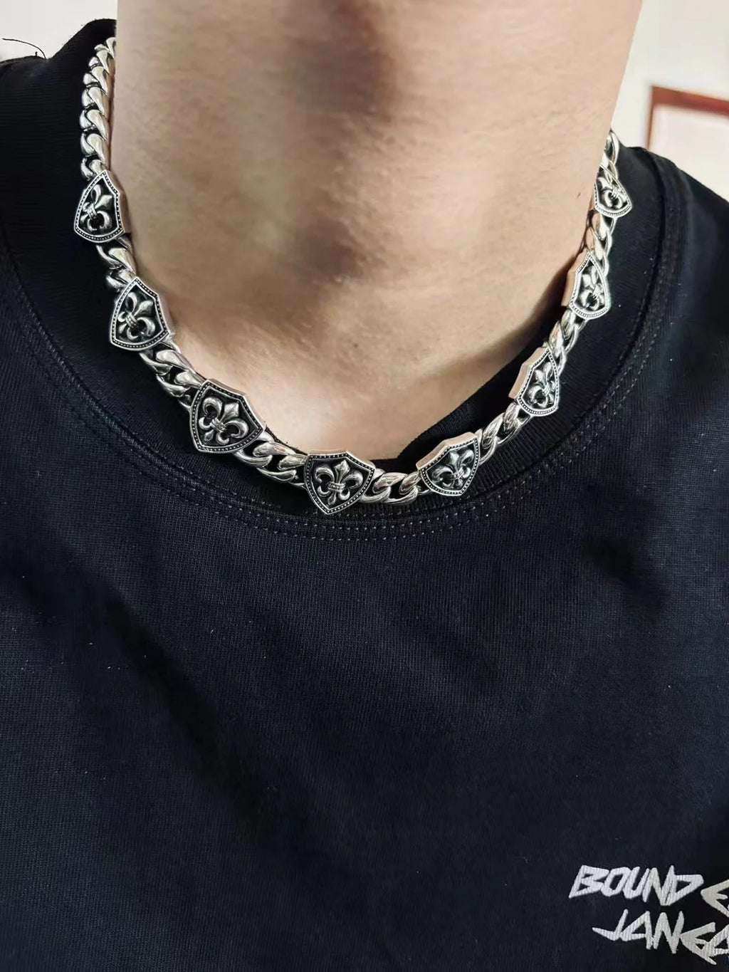 Classic Scout Flower Cuban Collar Chain Necklace