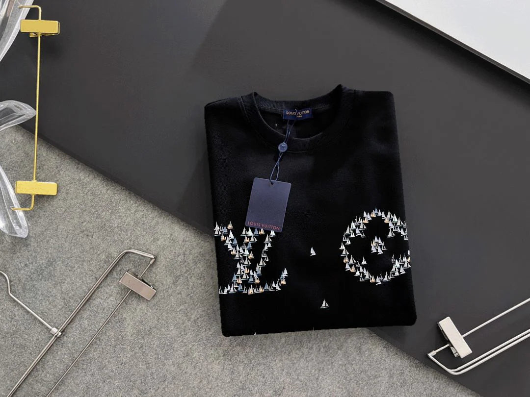 New printed pullover round neck hoodie