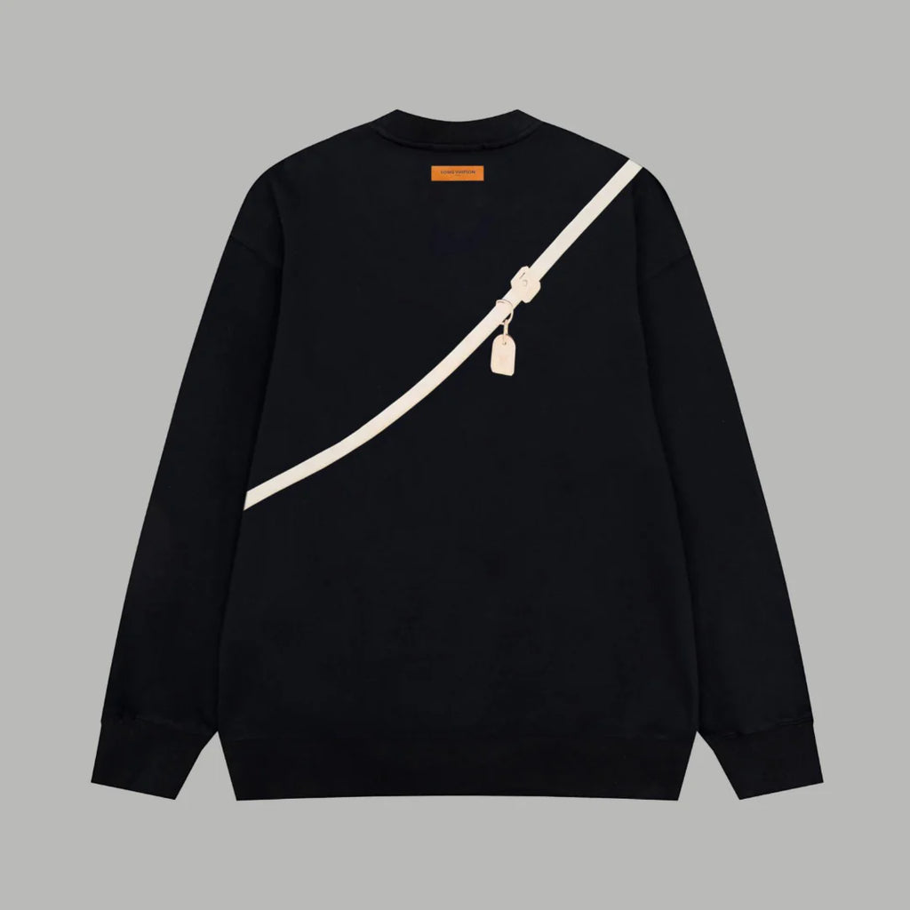 Printed looped long sleeved hoodie