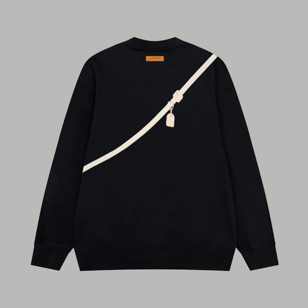 Printed looped long sleeved hoodie
