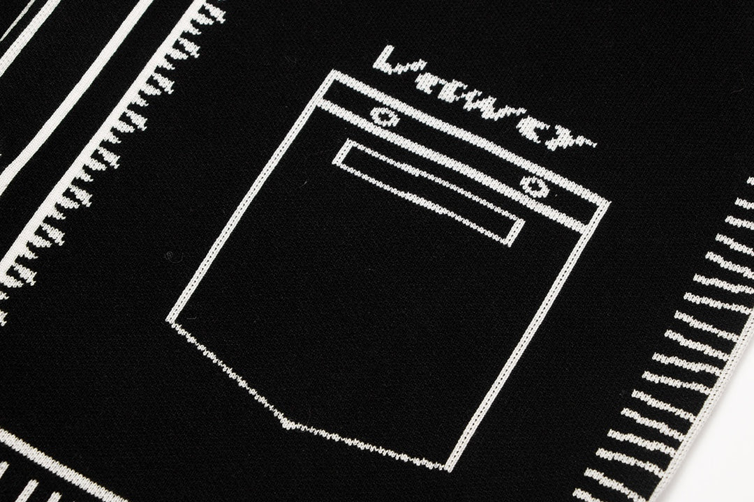 Autumn and winter graffiti wool sweater jacket
