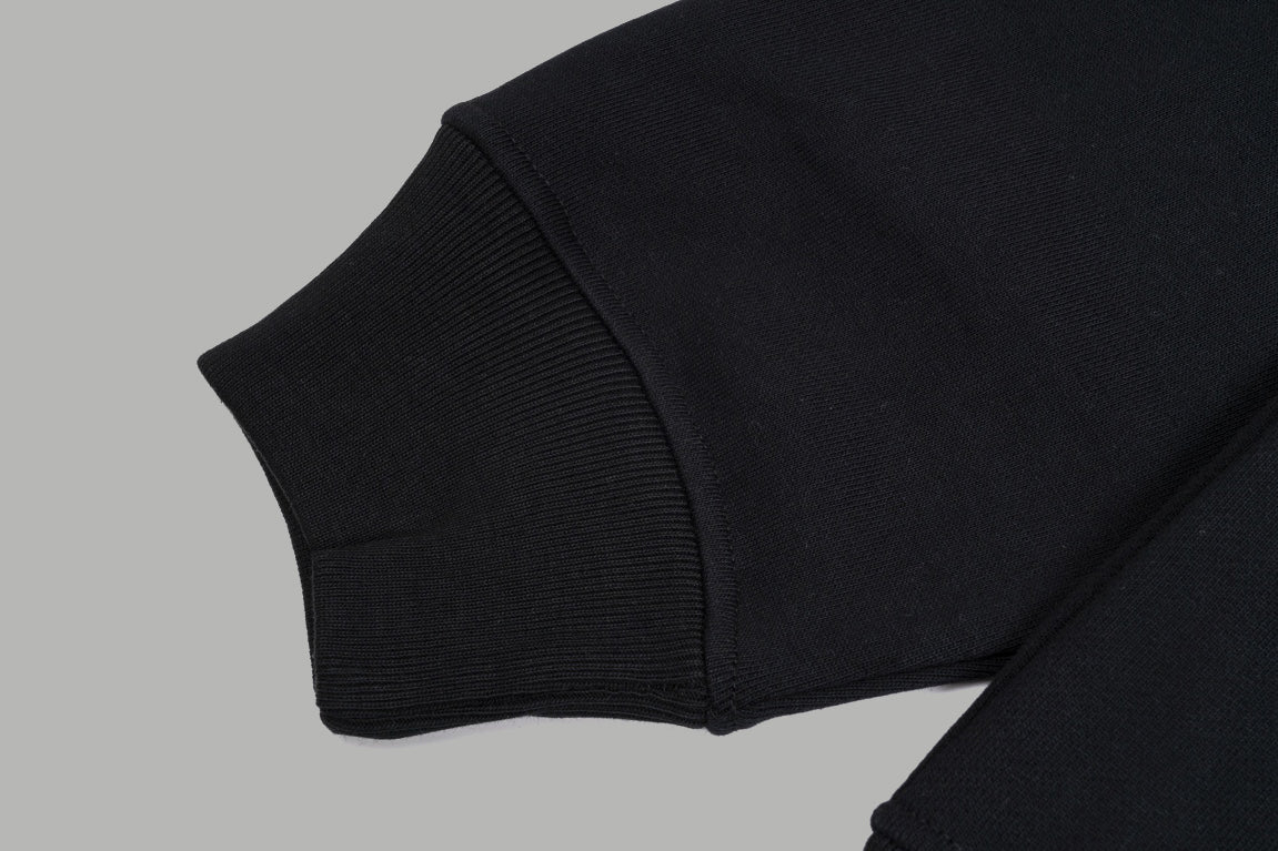 Printed looped long sleeved hoodie