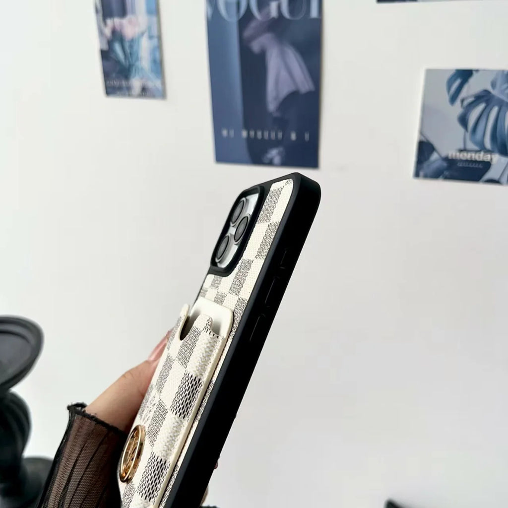 Carbon fiber patterned leather phone case
