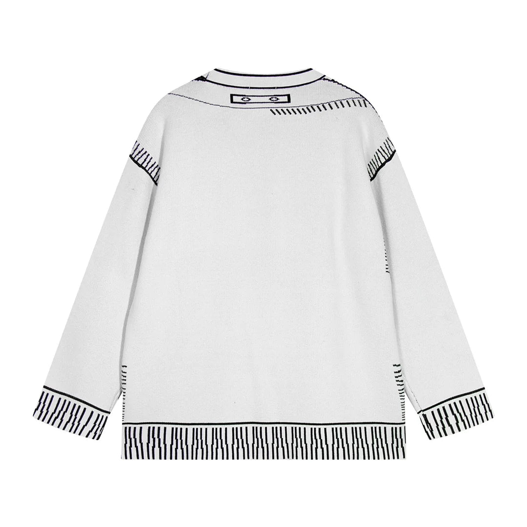 Autumn and winter graffiti wool sweater jacket