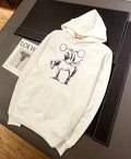 Printed fleece hooded sweatshirt