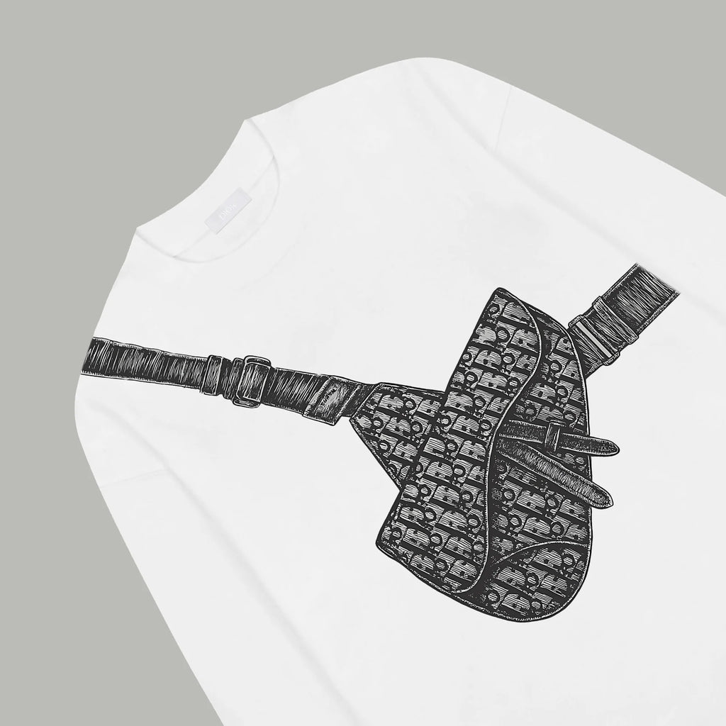 Printed looped long sleeved hoodie