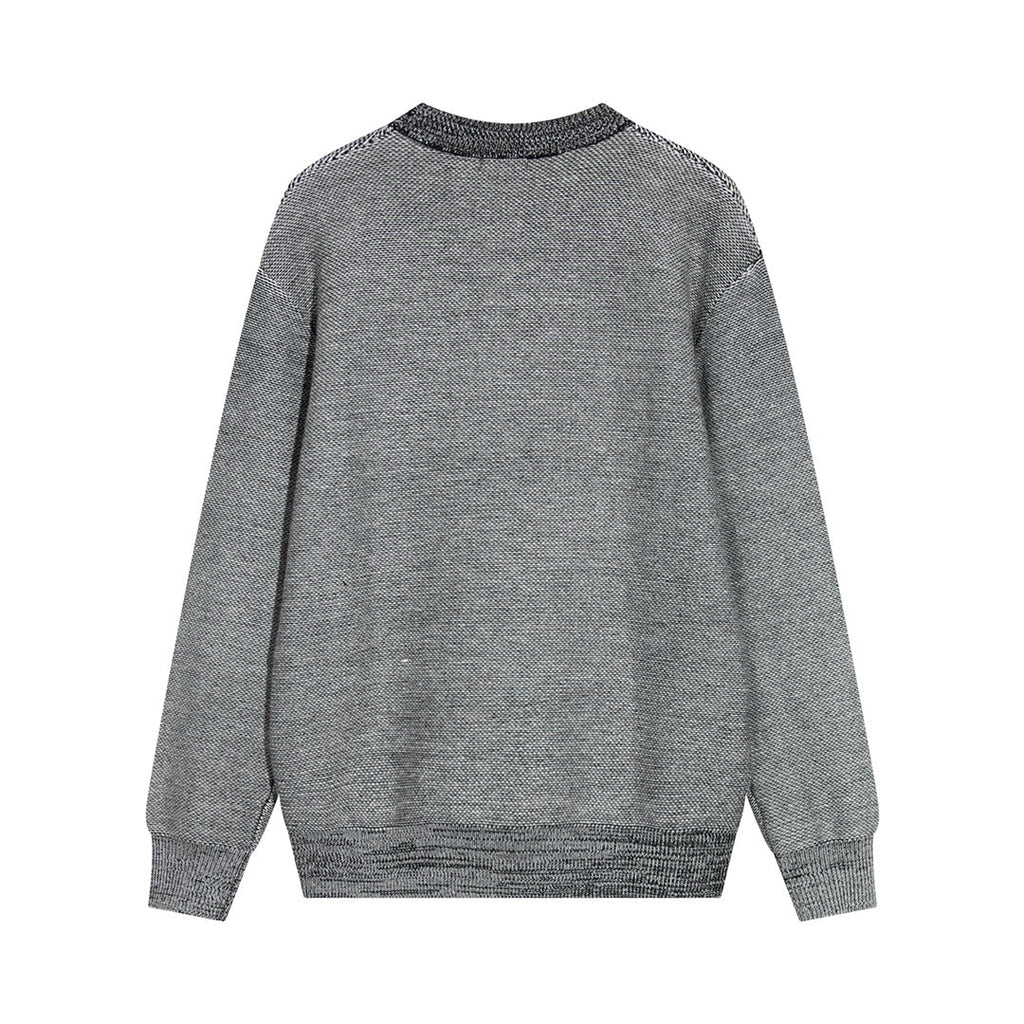 Round neck classic jacquard large logo sweater