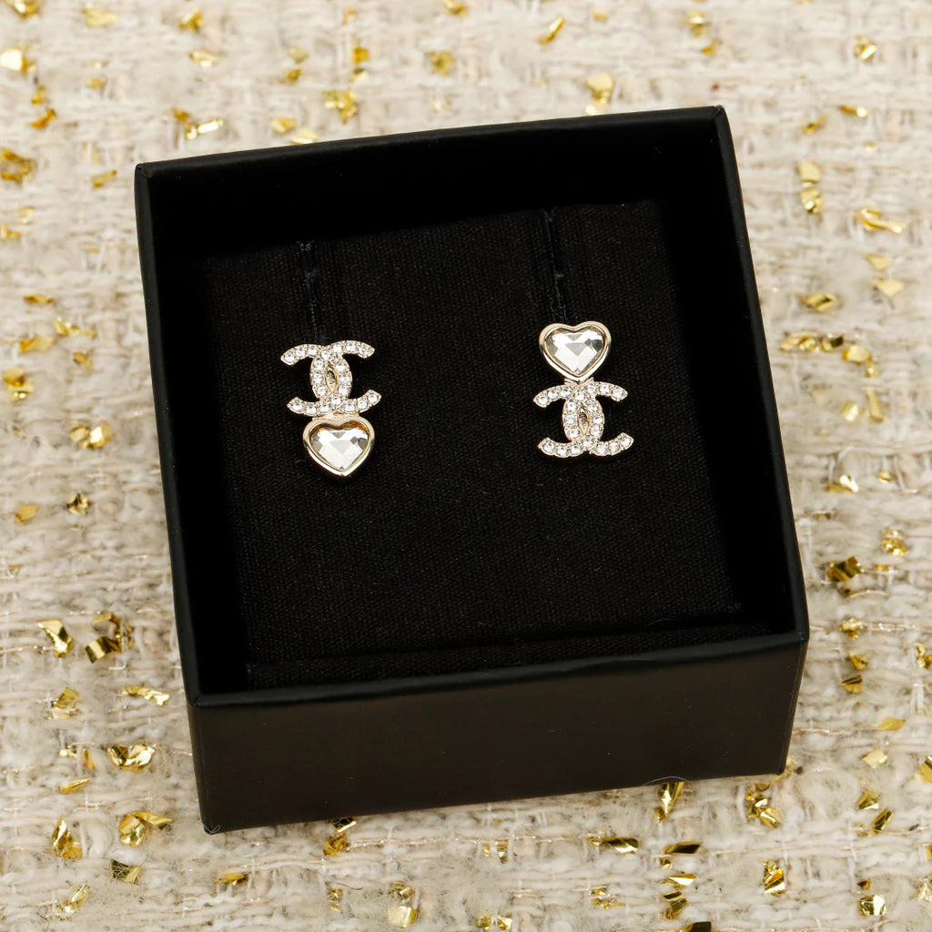 Double heart earrings