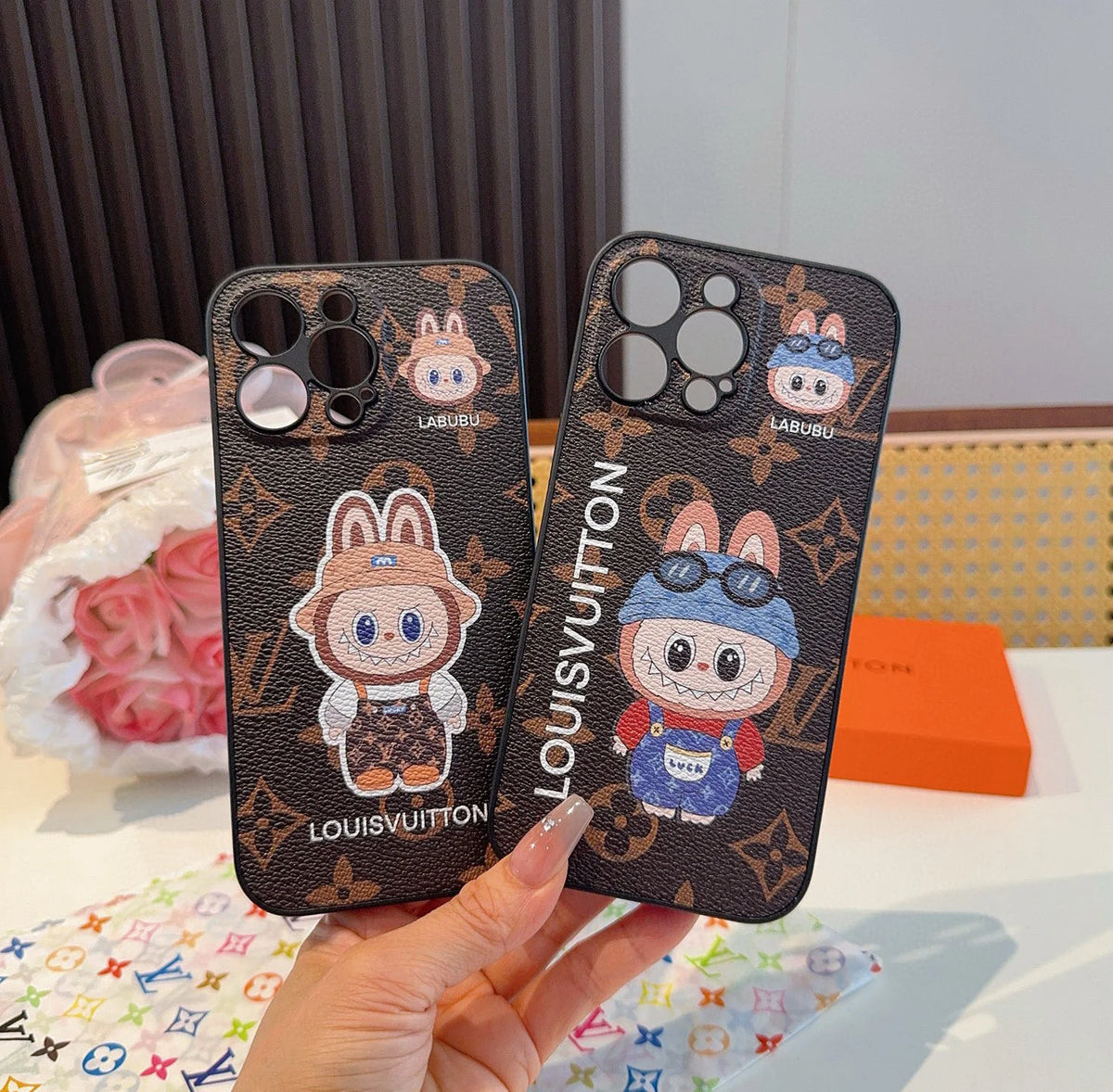 Labu pattern all inclusive leather phone case with edge protection