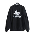 New printed bat sleeve round neck hoodie