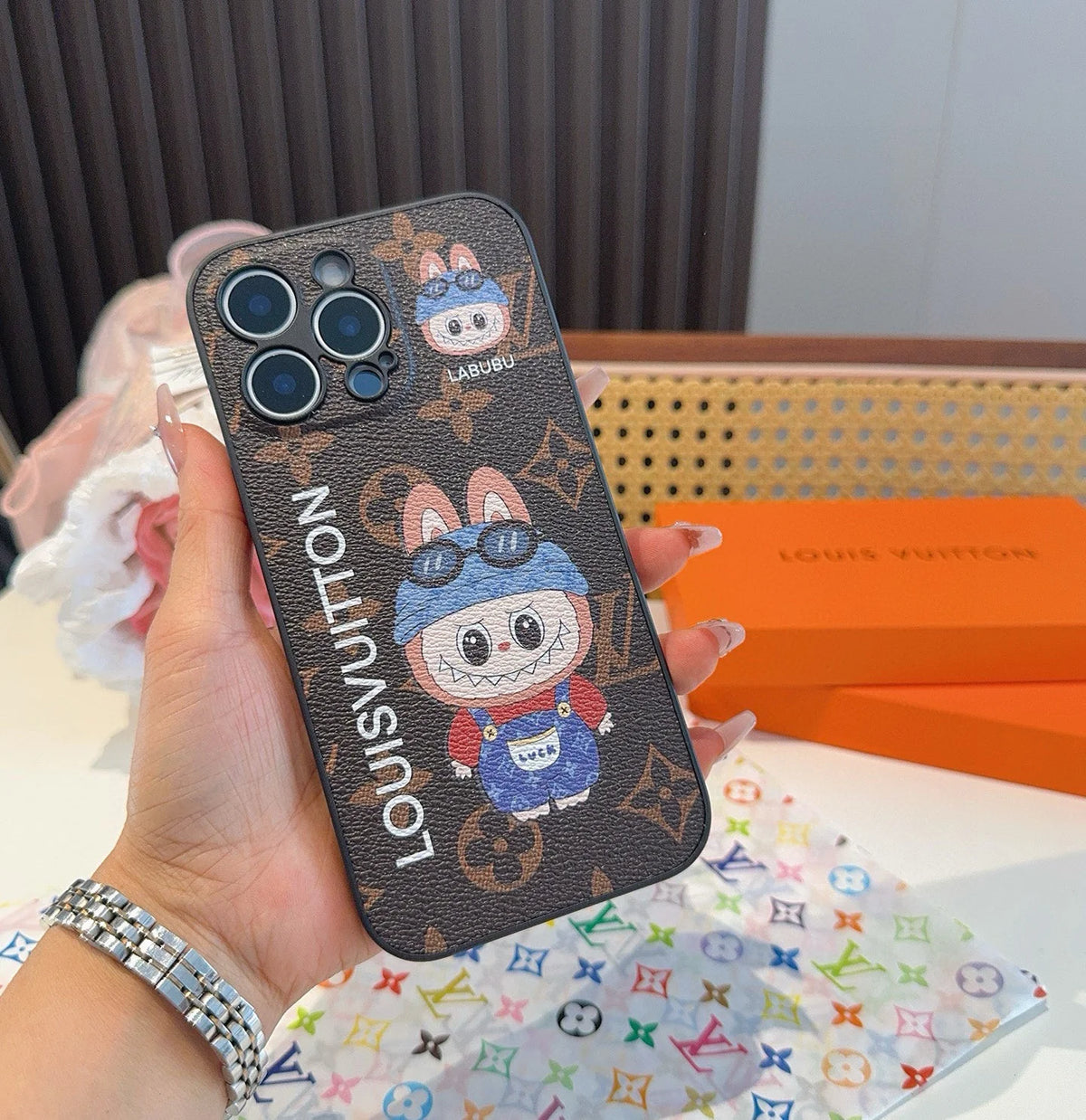 Labu pattern all inclusive leather phone case with edge protection