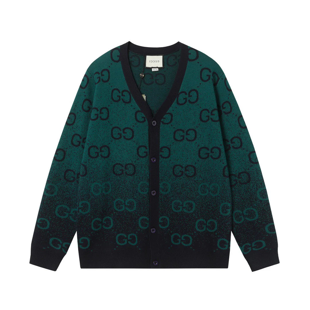 Knitted cardigan V-neck sweater