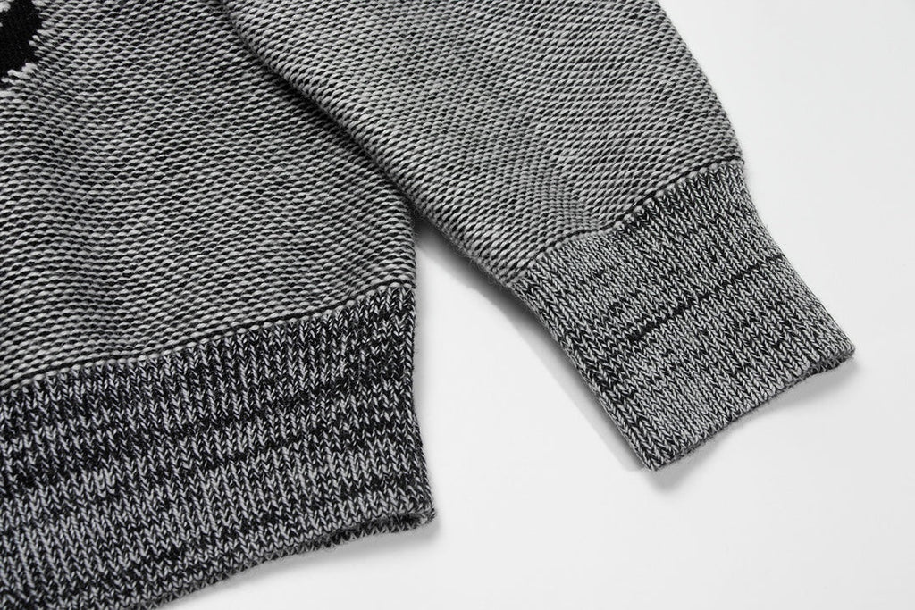 Round neck classic jacquard large logo sweater
